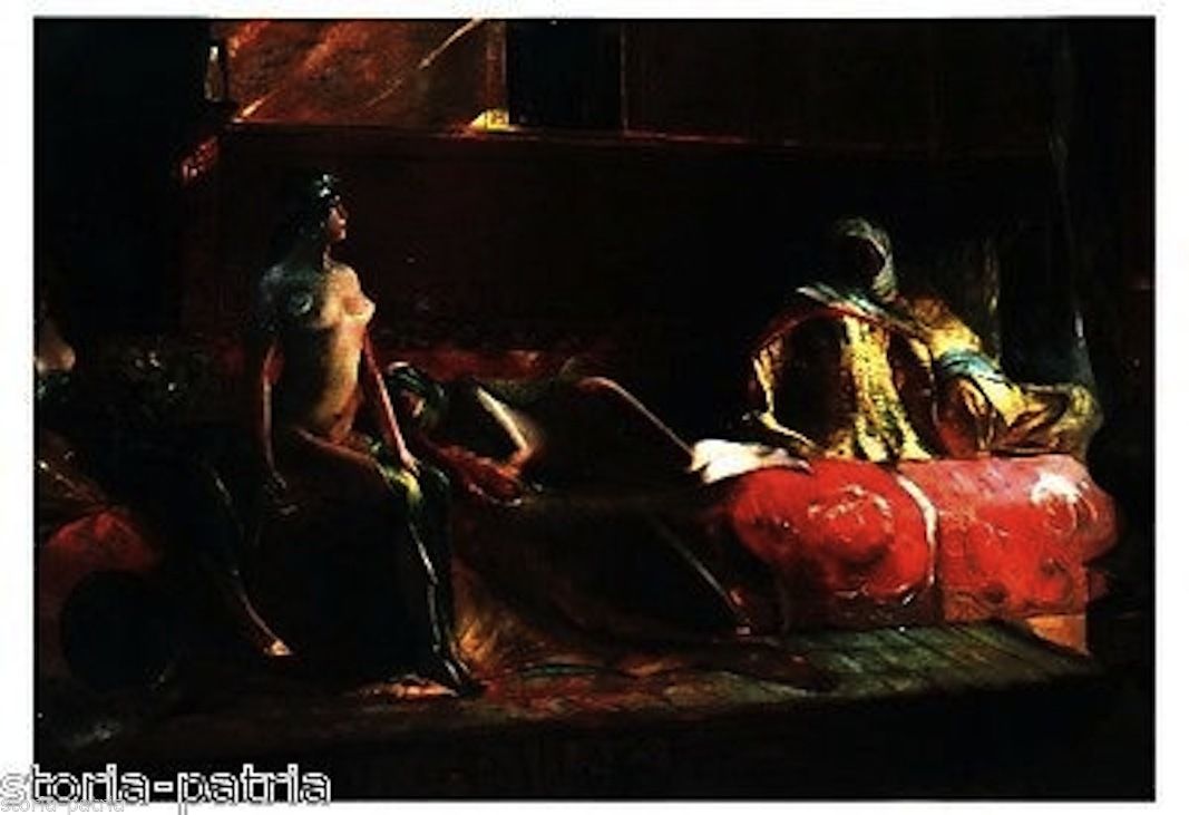 Antica Veduta Orientalista, Sensuale, Decorativa, Grandi Dimensioni, Harem, Cherifas immagine 10