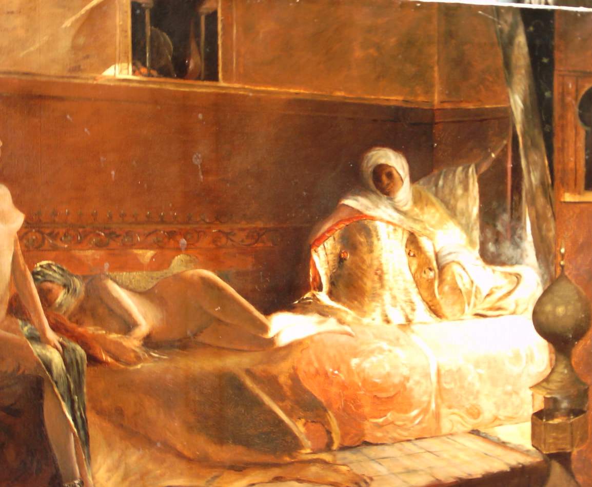 Antica Veduta Orientalista, Sensuale, Decorativa, Grandi Dimensioni, Harem, Cherifas immagine 12