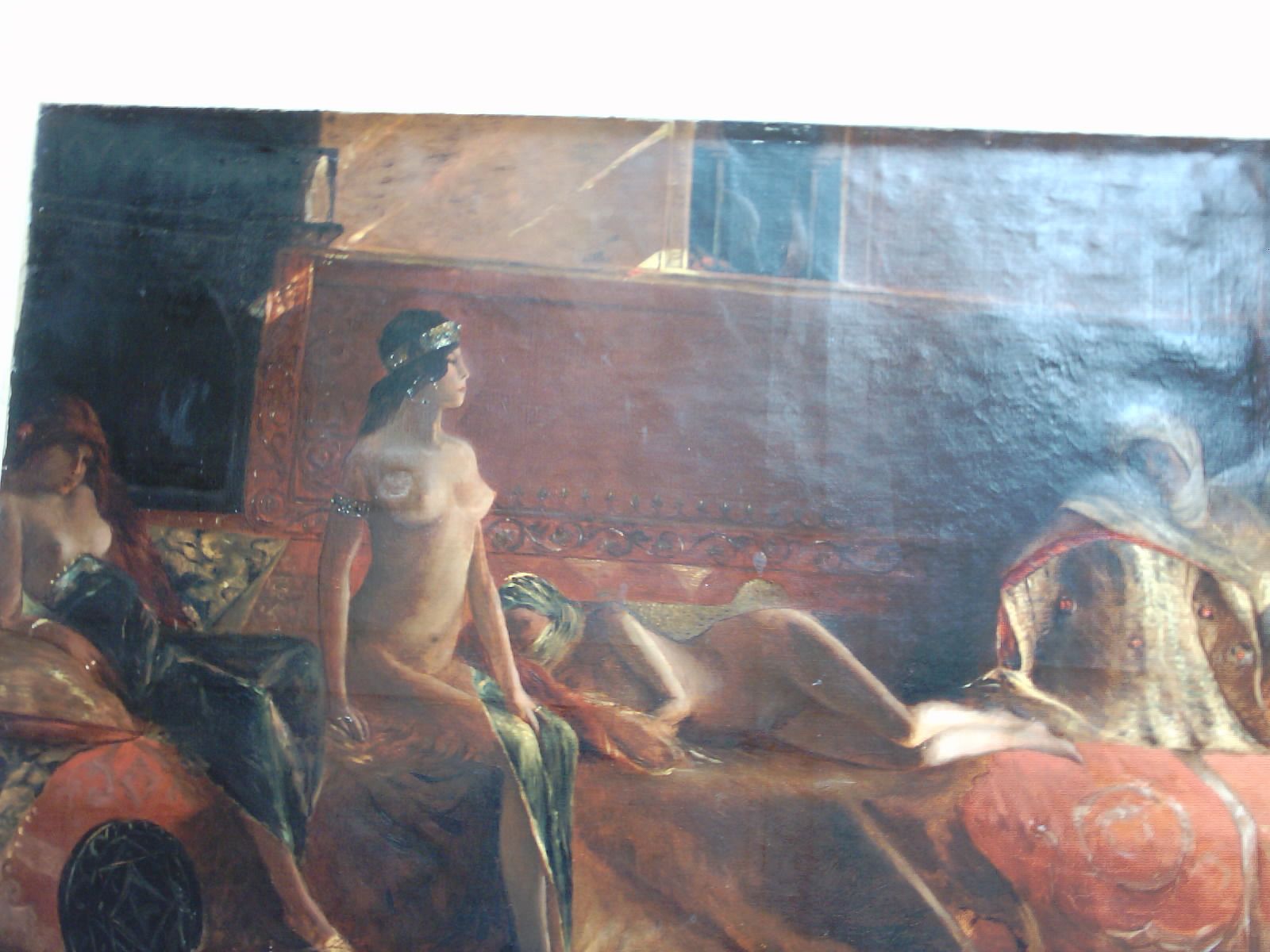 Antica Veduta Orientalista, Sensuale, Decorativa, Grandi Dimensioni, Harem, Cherifas immagine 25