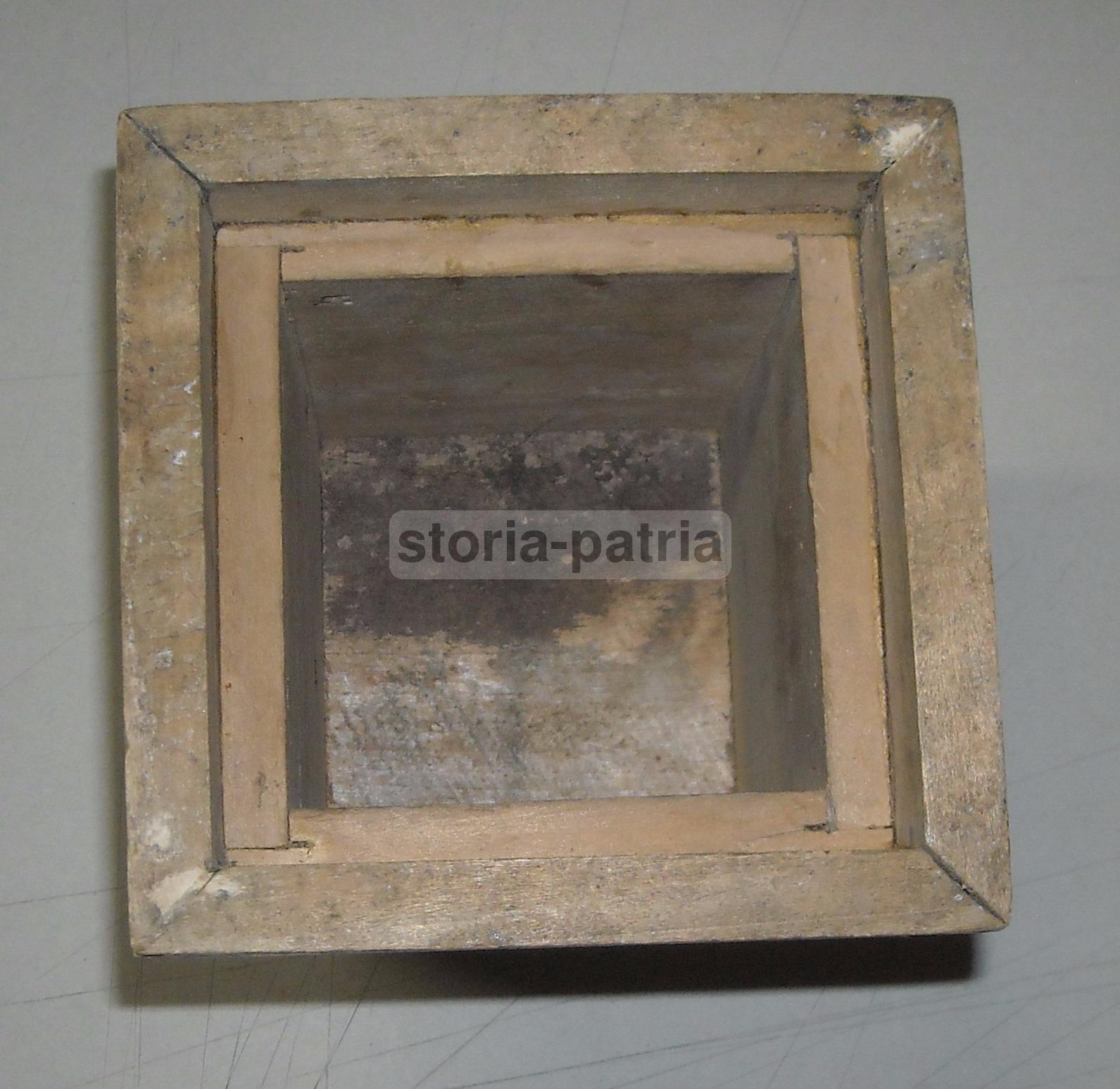 Antico Soprammobile, Utile Supporto Per Scultura, Legno Laccato Marmorizzato, Raro immagine 2