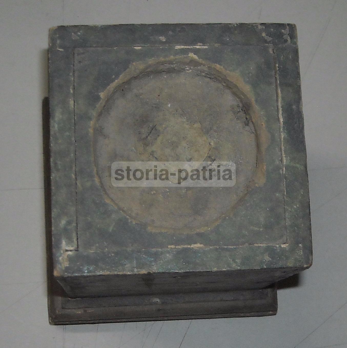 Antico Soprammobile, Utile Supporto Per Scultura, Legno Laccato Marmorizzato, Raro immagine 10
