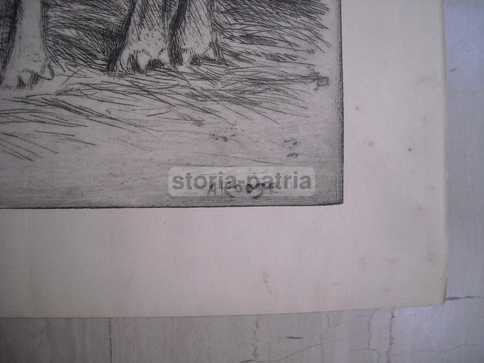 Arte, Antica Suggestiva Incisione, Stalla Con Bovini, Artista Roose, Decorativa, Rara immagine 4
