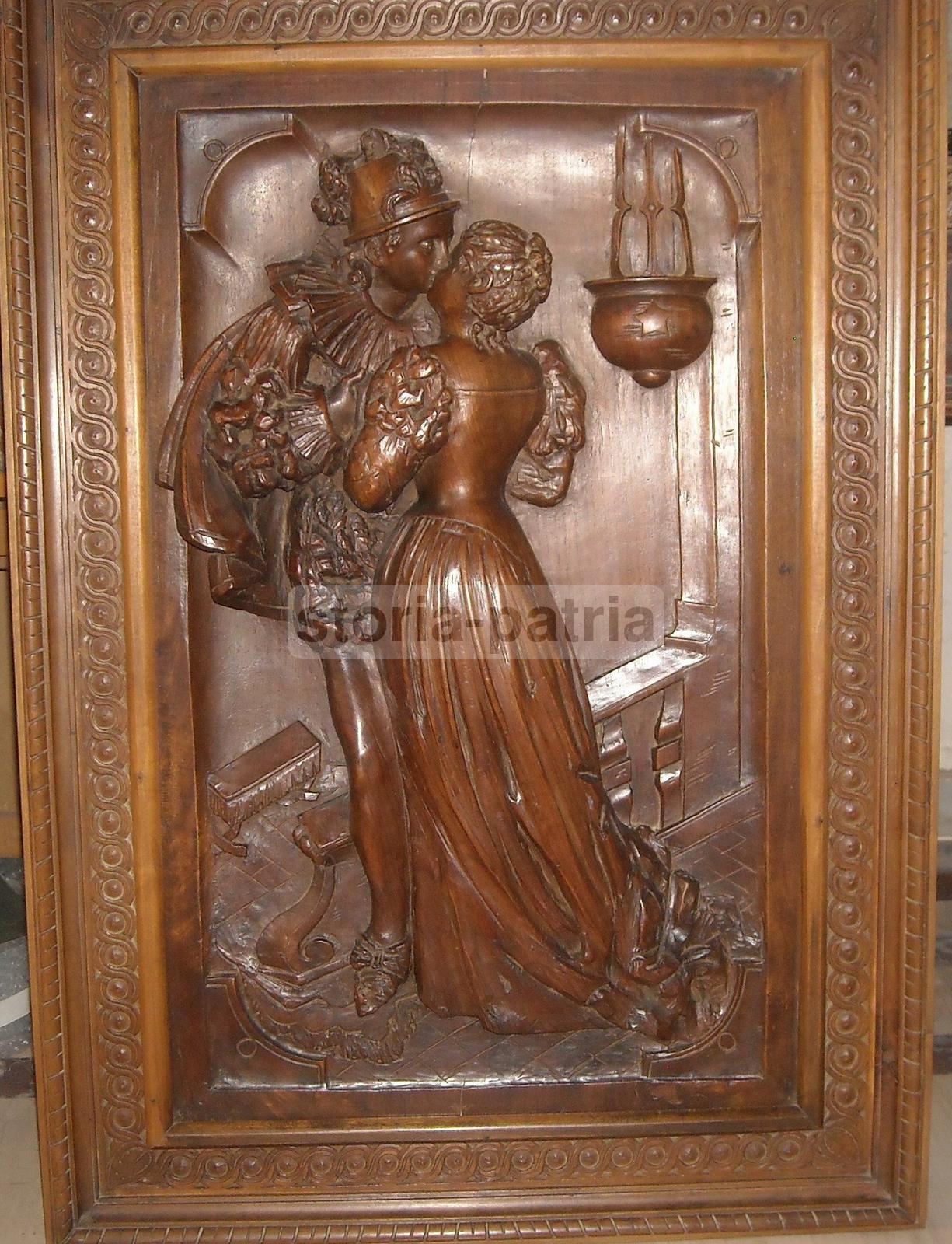 Arte Decorativa, Artigianato, Pregevole Ebanisteria, Intaglio Ligneo, Scena Galante immagine 6