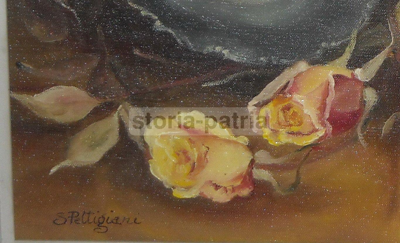 Arte Decorativa, Dipinto Da Collezione, Piacevole Natura Morta, Artista Pettigiani immagine 8