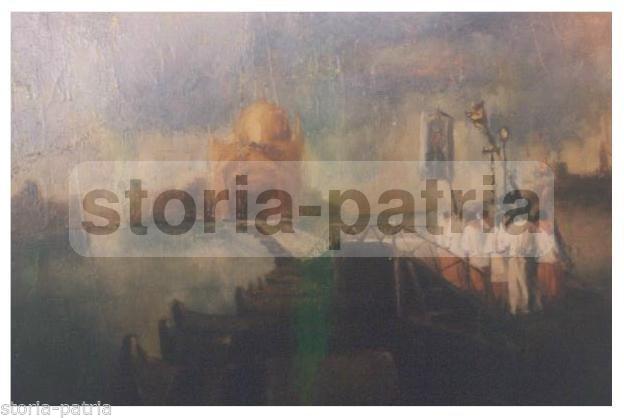 Arte Del Novecento, Venezia, Processione Al Redentore, Grande Decorativo Dipinto immagine 5