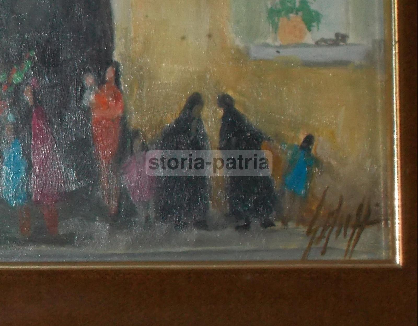 Arte, Pittura, Decorativo Dipinto Del 900, Animata Folklorica Veduta, Fioraio, Fiori immagine 6