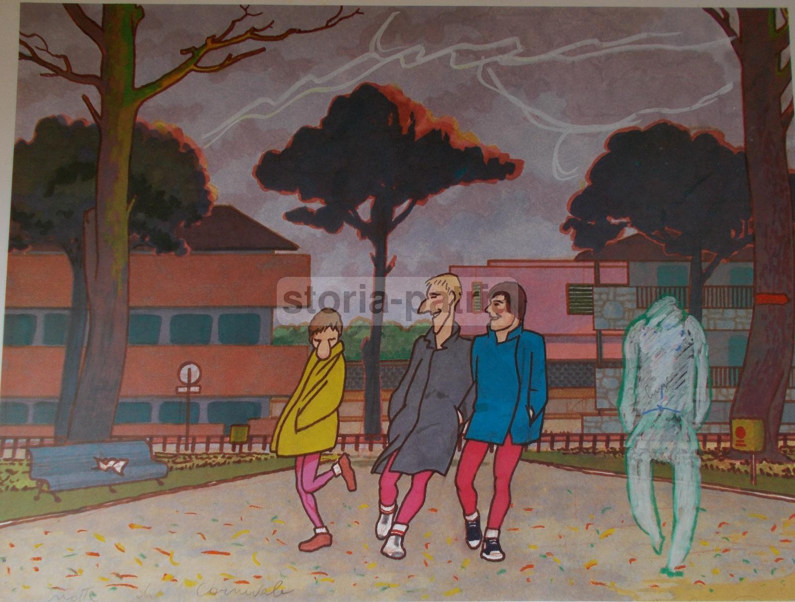 Arte, Umorismo, Illustratori, Interessante Grafica Con Disegni Originali, Rarita immagine 1