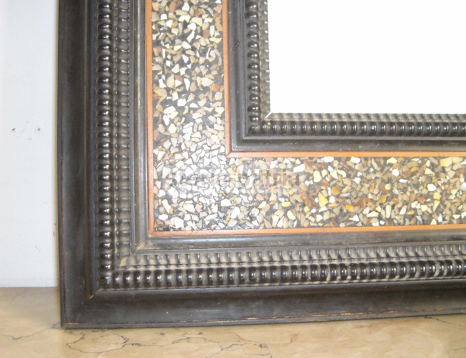 Elegante Antica Cornice, Legno Massello Con Pregevoli Intarsi, Bellissima, d'Epoca immagine 7