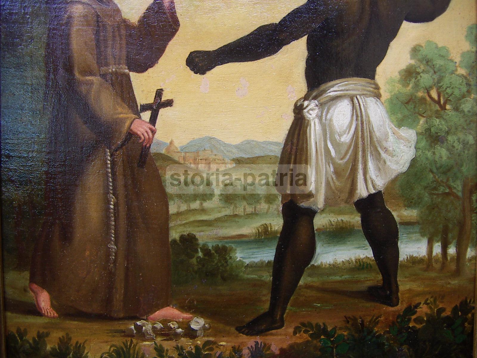 Interessante Antico Dipinto, Missioni, Missionario Con Crocifisso, India, Americhe immagine 2