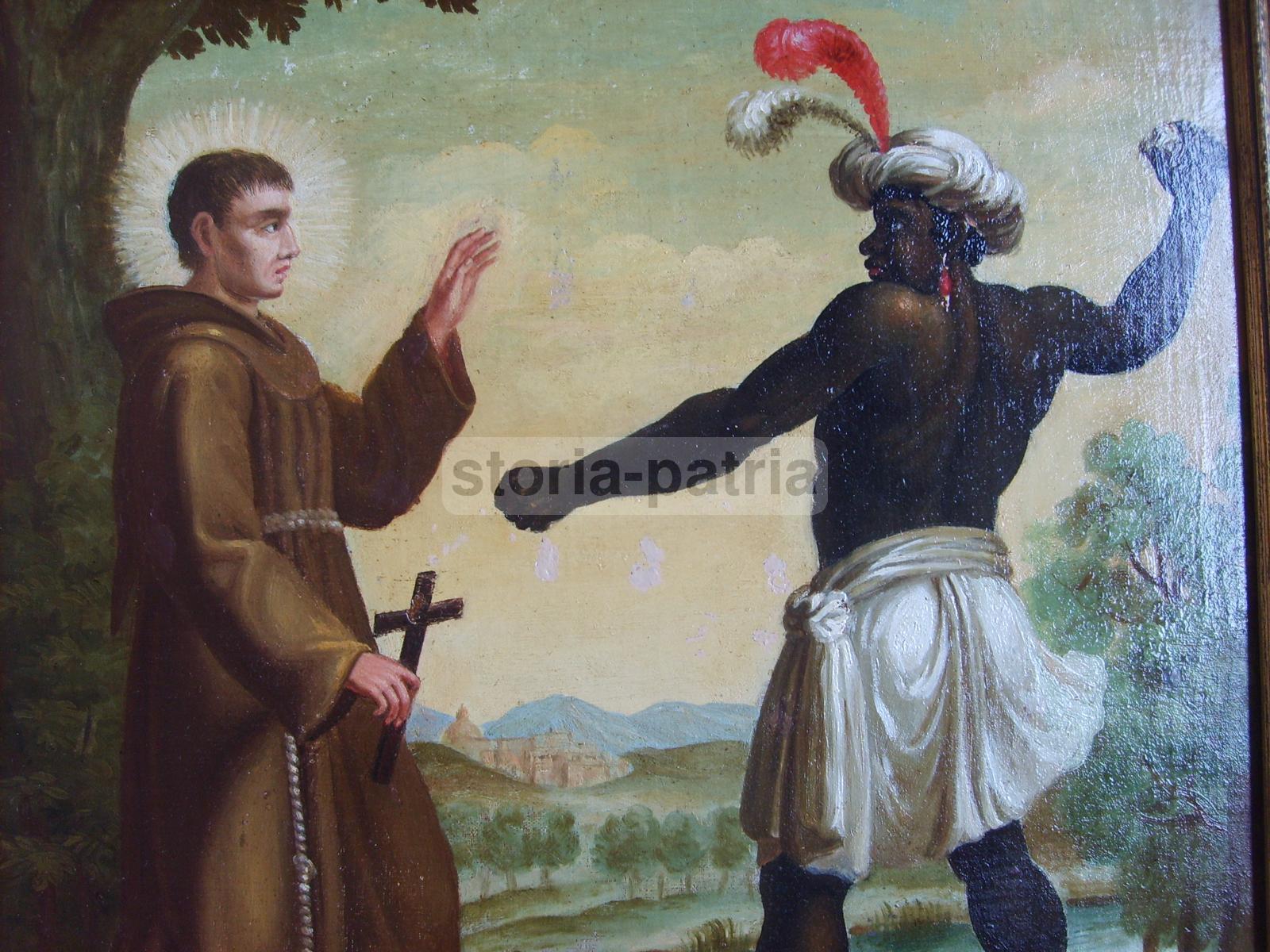 Interessante Antico Dipinto, Missioni, Missionario Con Crocifisso, India, Americhe immagine 6