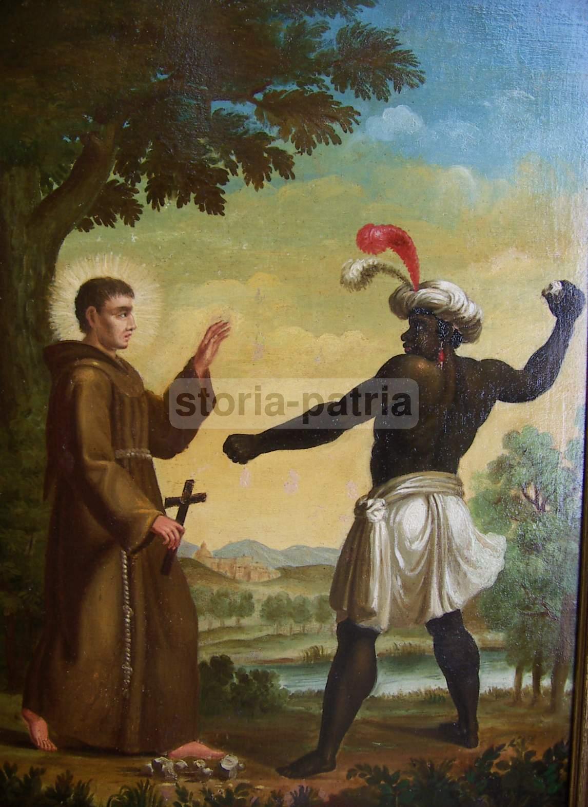 Interessante Antico Dipinto, Missioni, Missionario Con Crocifisso, India, Americhe immagine 9