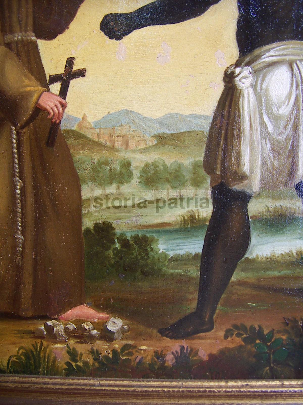 Interessante Antico Dipinto, Missioni, Missionario Con Crocifisso, India, Americhe immagine 10