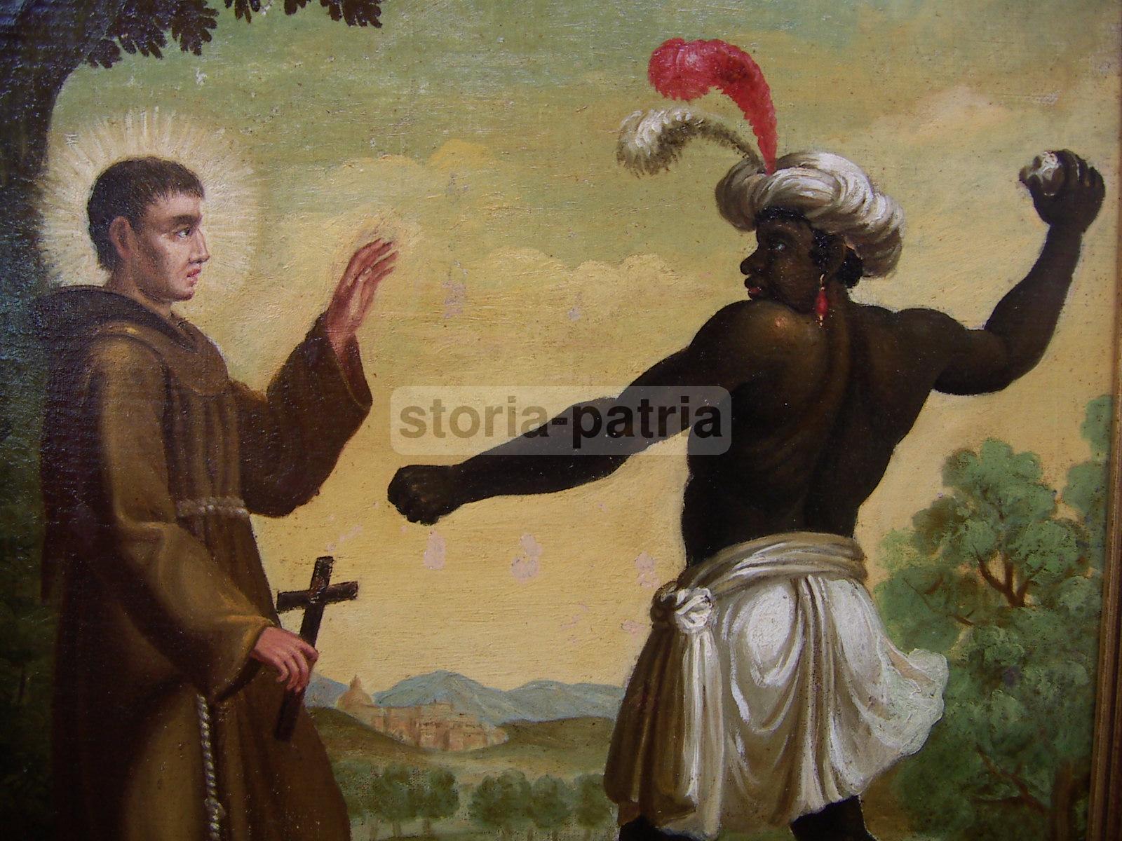 Interessante Antico Dipinto, Missioni, Missionario Con Crocifisso, India, Americhe immagine 11