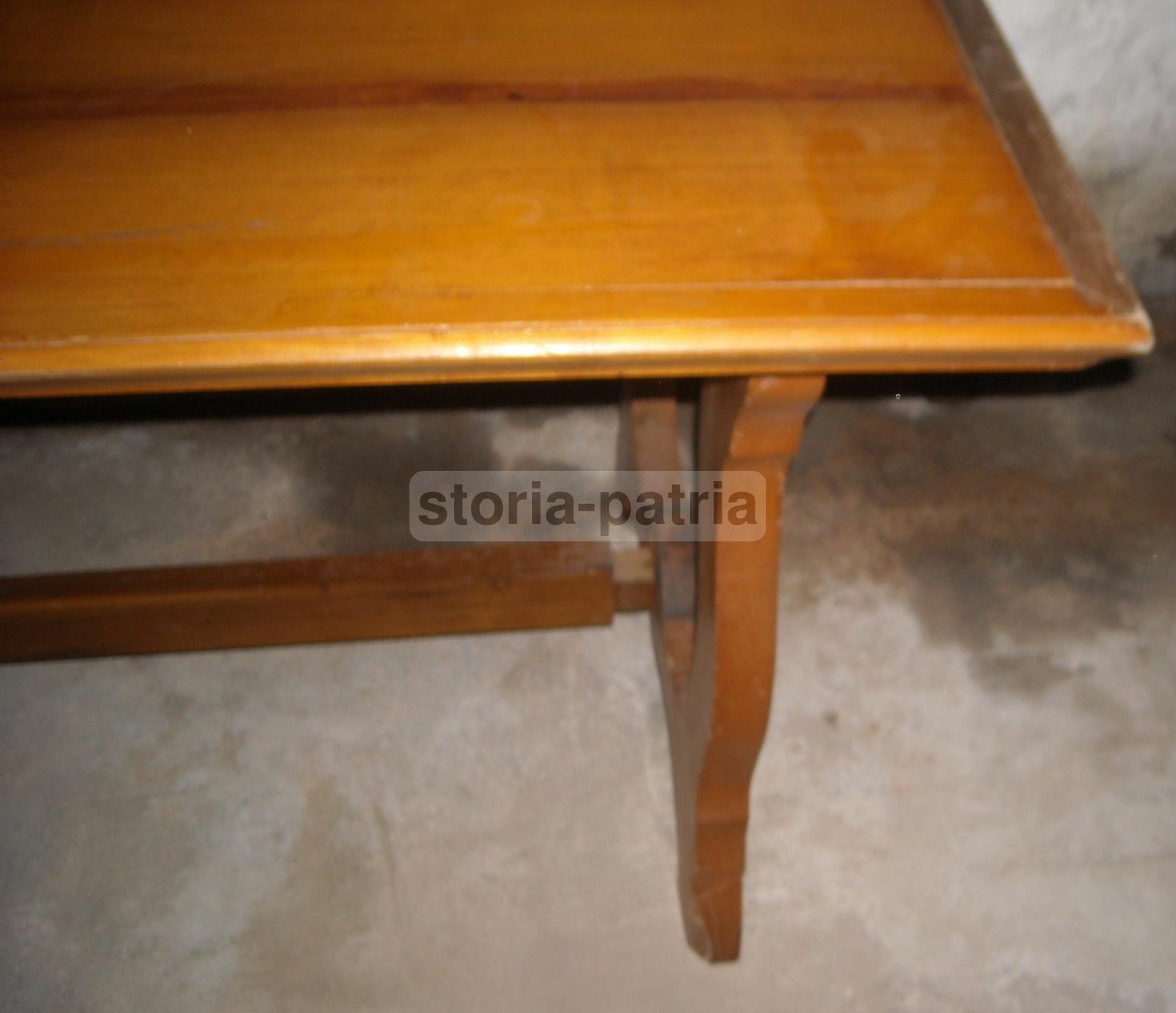Rustico Robusto Tavolo, Legno Massiccio, Stile Fratino, Utile Scrittoio, Da Restauro immagine 9