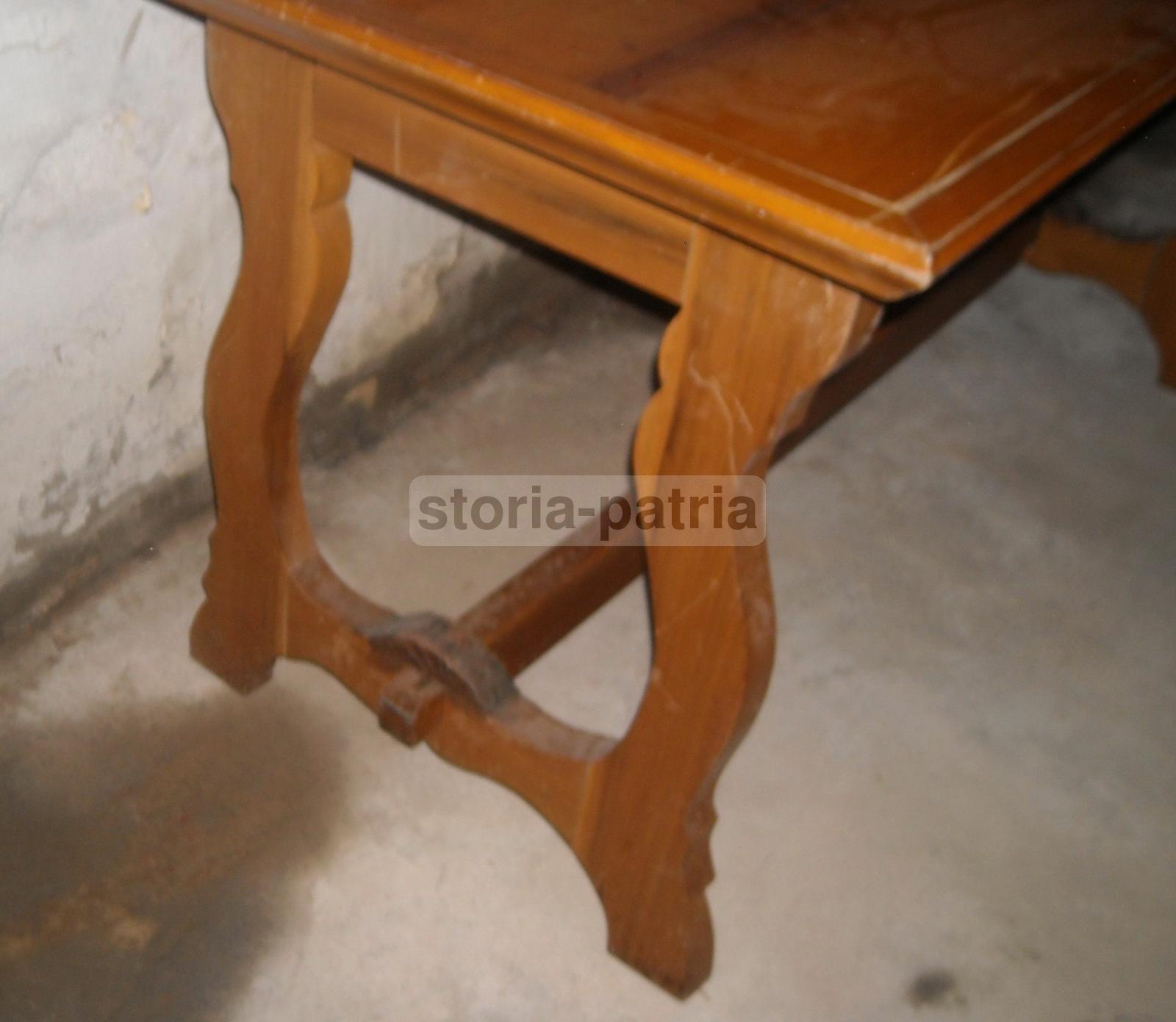 Rustico Robusto Tavolo, Legno Massiccio, Stile Fratino, Utile Scrittoio, Da Restauro immagine 11