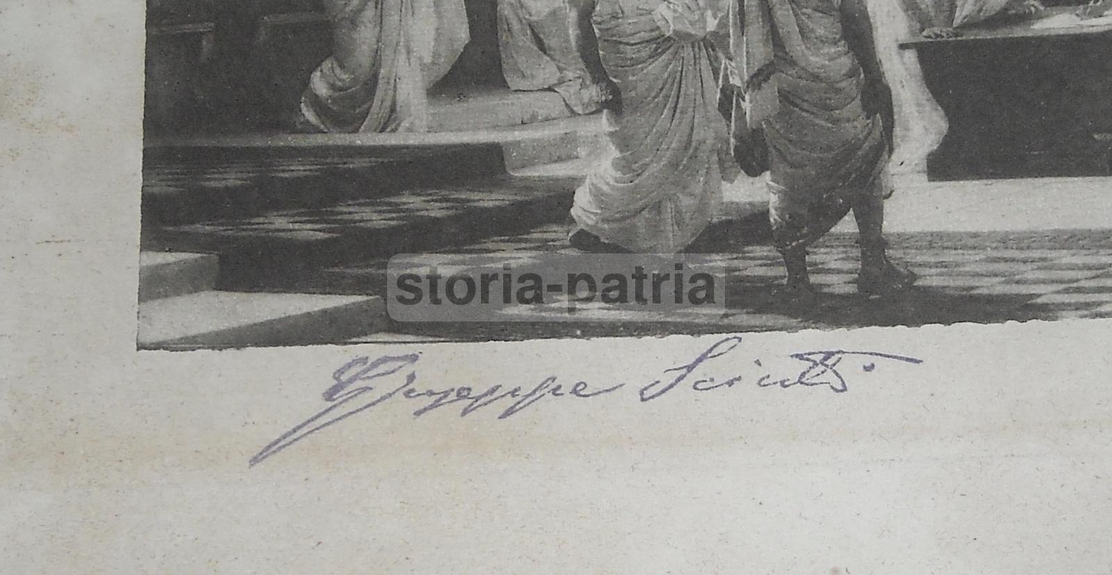 Sicilia, Zafferana Etnea, Artista Sciuti, Animata Antica Veduta, Rara Stampa d'Epoca immagine 2